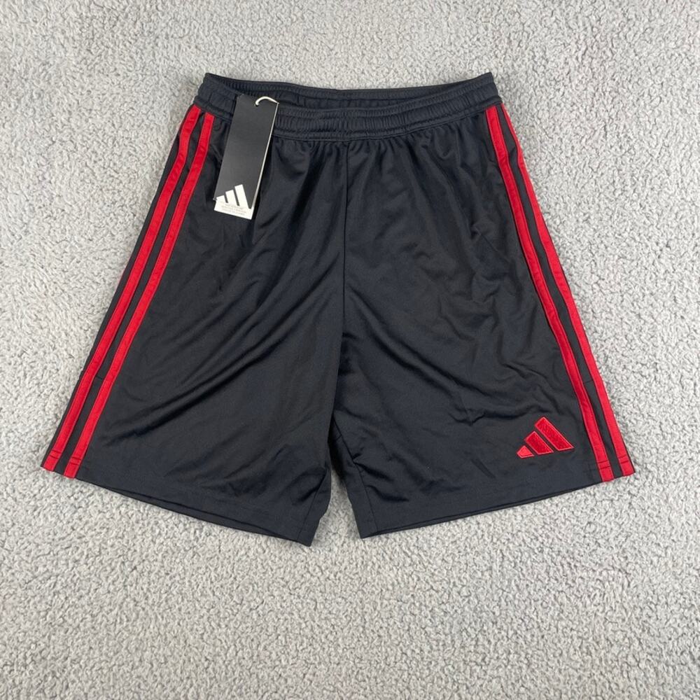 Adidas Men's X-Small Black Red Polyester Entrada 22 Athletic Soccer Shorts